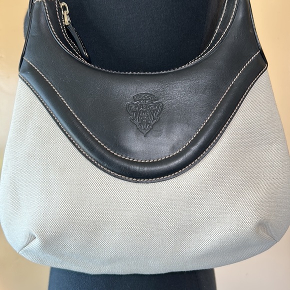 Gucci Crest Leather & Canvas Hobo Bag AUTHENTIC - Picture 2 of 16